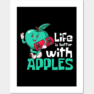 Life Is Better With Apples Funny Mascot Posters and Art